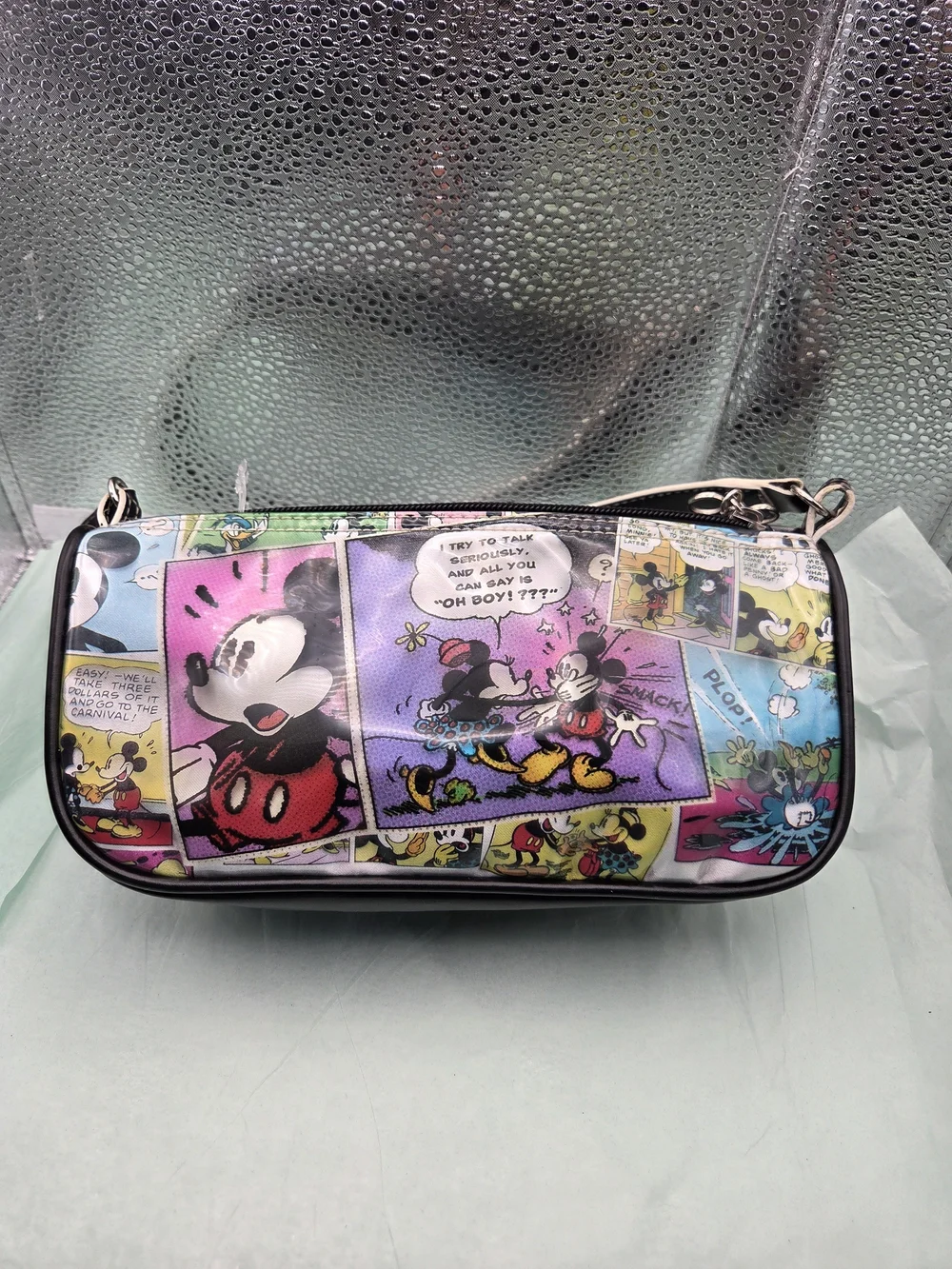Disney Comic-Print Barrel Bag - Multicolor with Black Trim